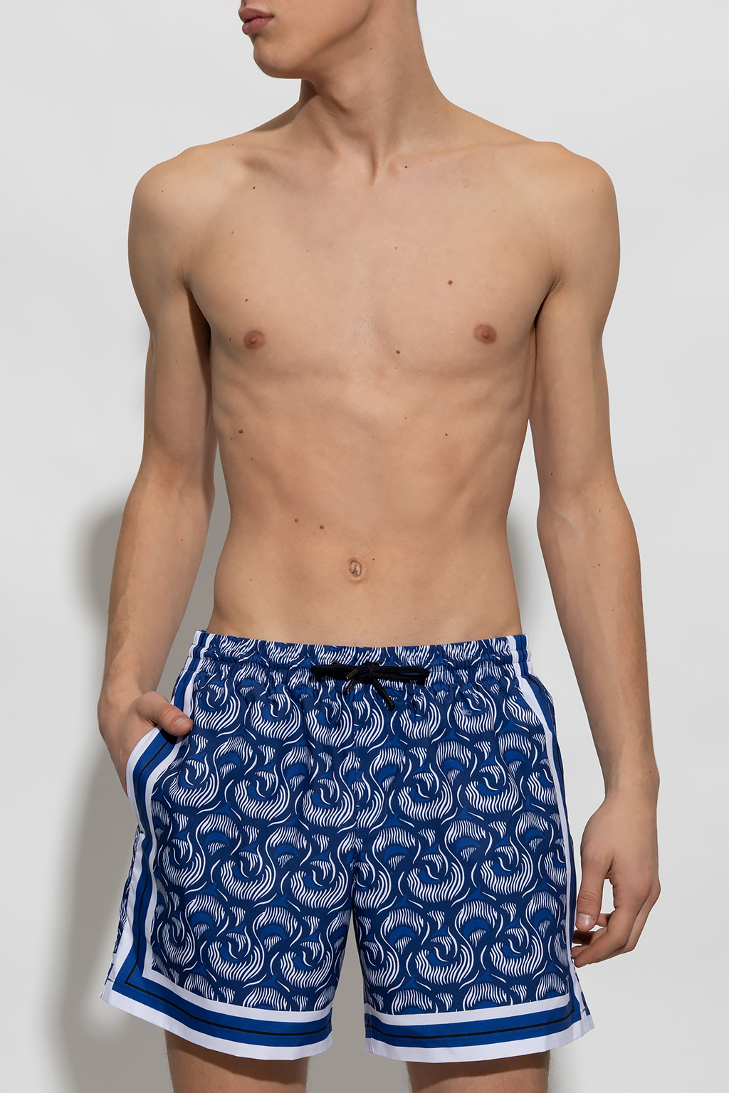 GenesinlifeShops Canada - Gucci square G check tweed shirt dress Toni  neutri - Blue Swimming shorts Dries Van Noten